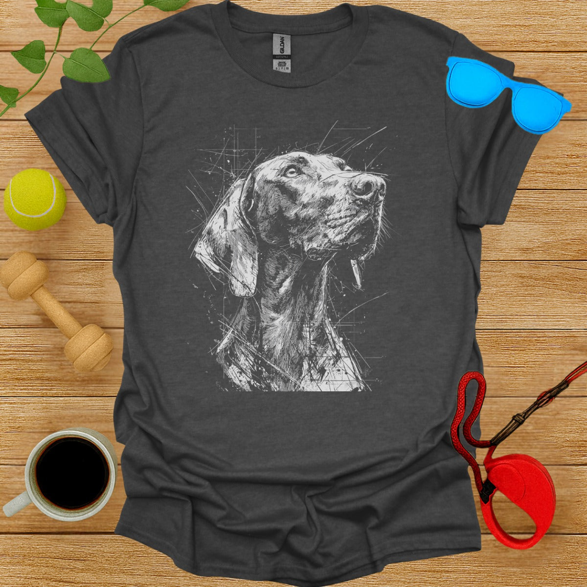 Artistic Dog Portrait Graphic Design Shirt Product