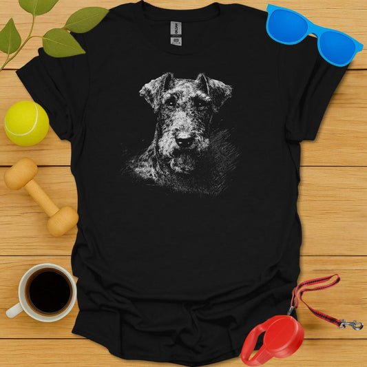 Airedale Portrait Sketch Tee
