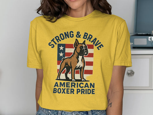 Strong and Brave American Boxer Pride Shirt product