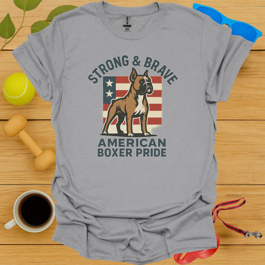 Strong and Brave American Boxer Pride T-shirt product