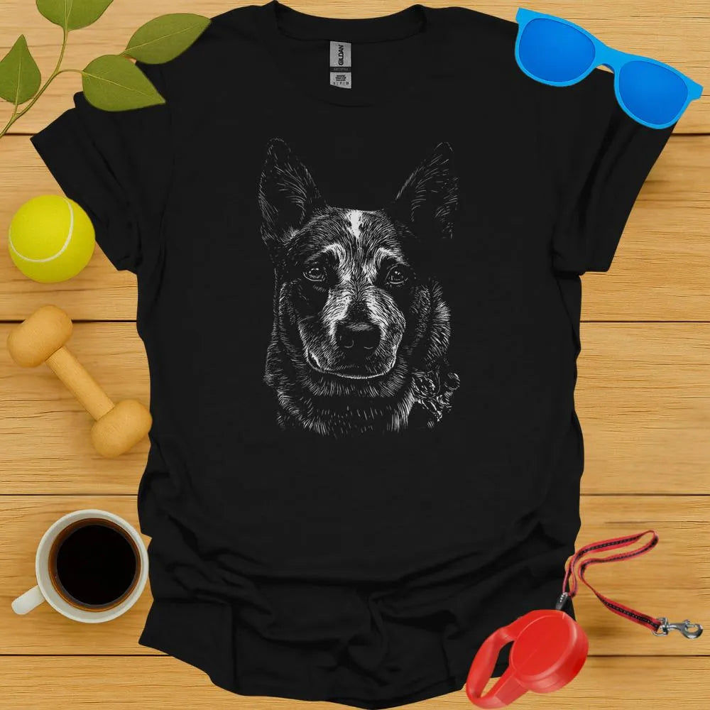 Australian Cattle Dog Sketch Portrait Tee