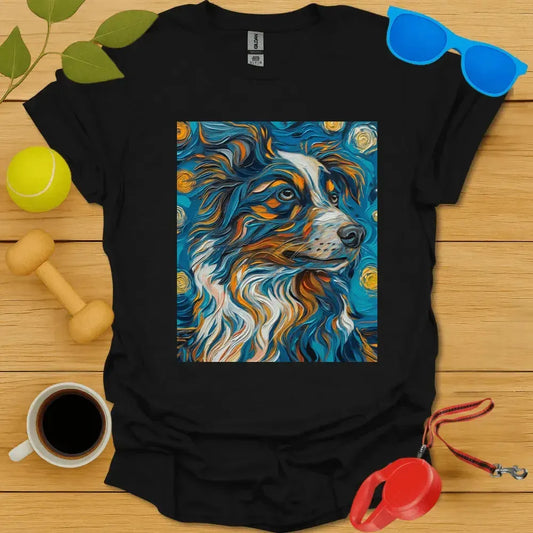Australian Shepard Van Gogh Portrait