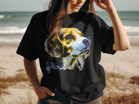 Vibrant Beagle Face Design Loose Fit Casual Tshirt product type