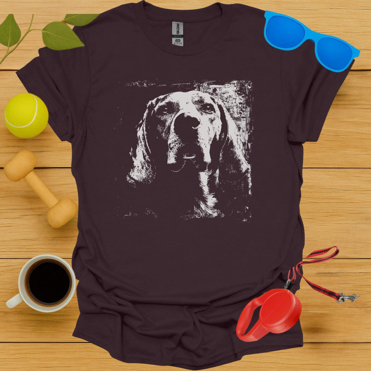 Artistic Dog Portrait on Graphic Tee Product Type