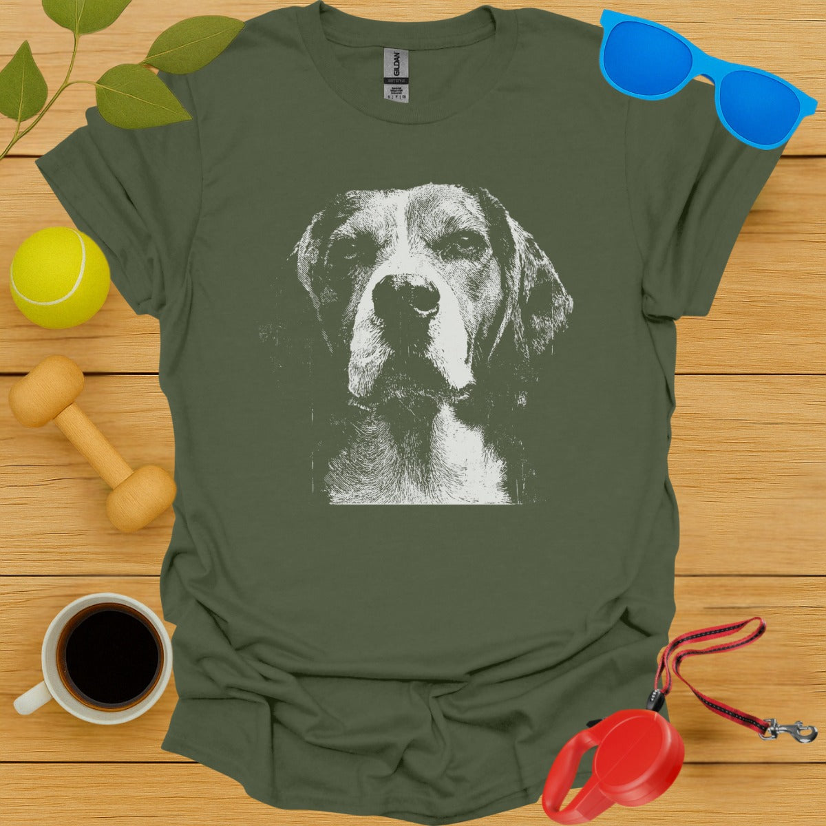 Vintage Dog Print Graphic Tee Shirt product type