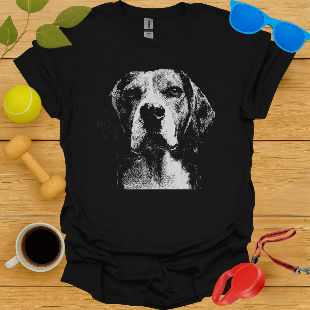 Artistic Dog Print Short Sleeve Casual T-Shirt product