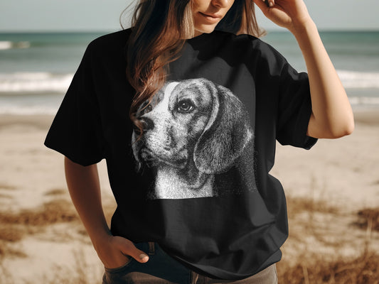 Realistic Dog Print Beach Casual T-Shirt product type