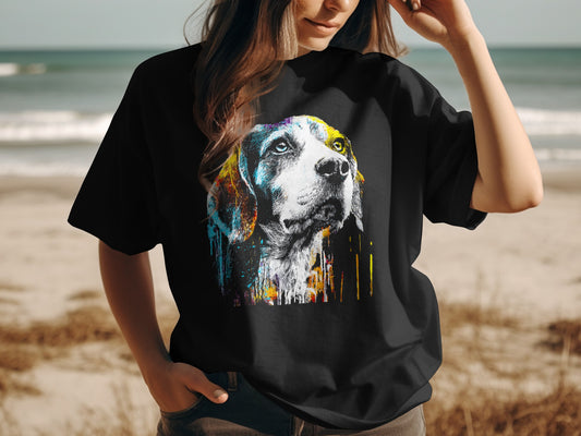 Colorful Dog Art Graphic Printed T-shirt product