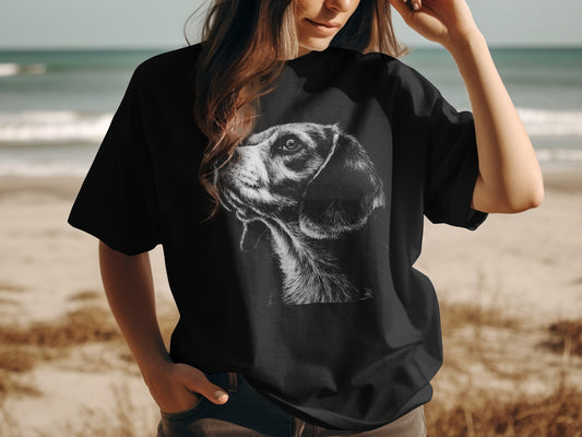 Artistic Dog Print Graphic Women's T-Shirt product