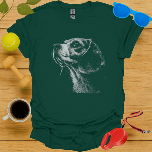 Beagle Art in Profile Dark Green Casual Shirt product