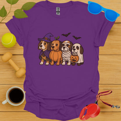 Cute Halloween Dogs Print on Purple Shirt product type