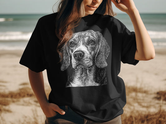 Realistic Dog Art Printed Casual Wear T-shirt product