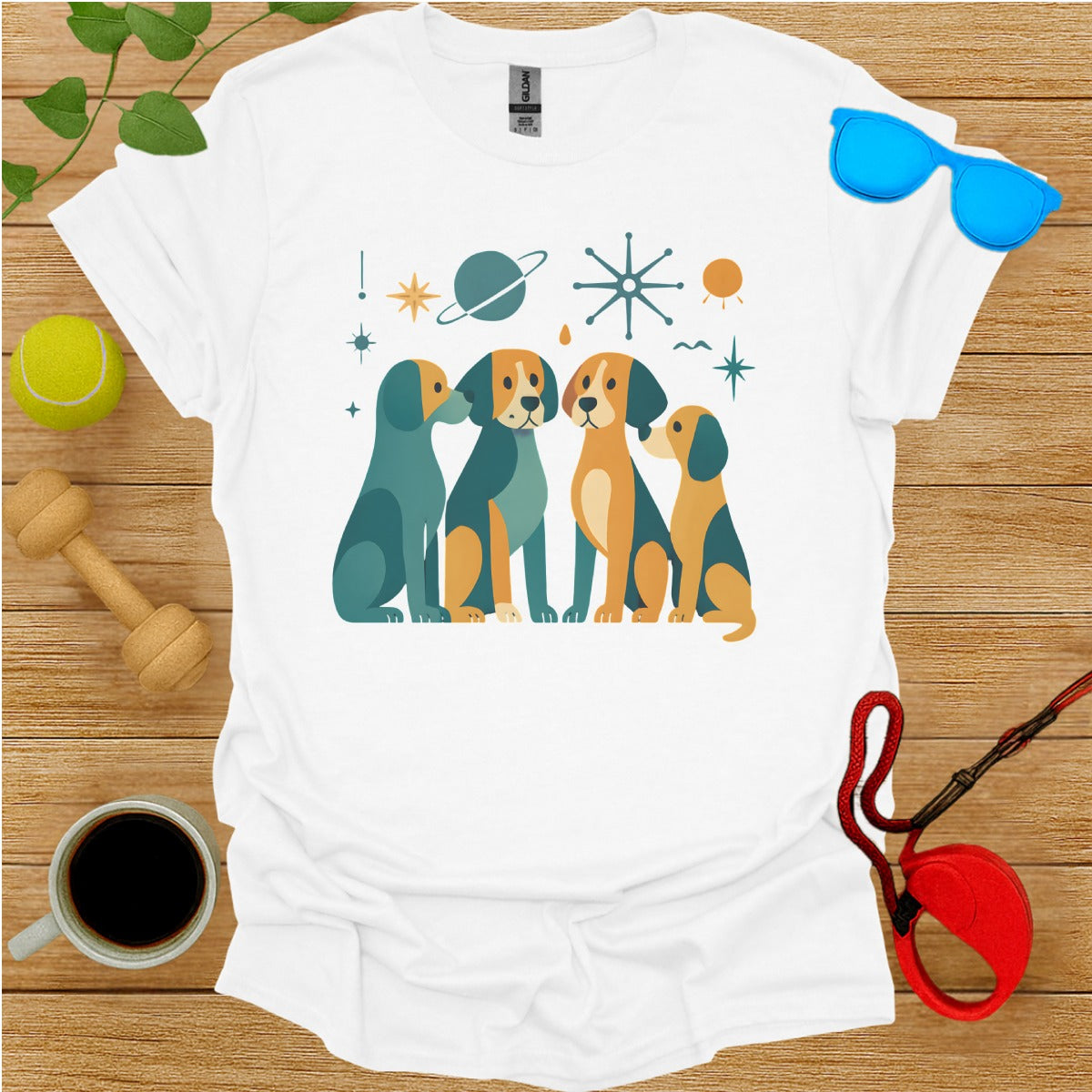 Fun and Whimsical Space Dogs T-Shirt Product