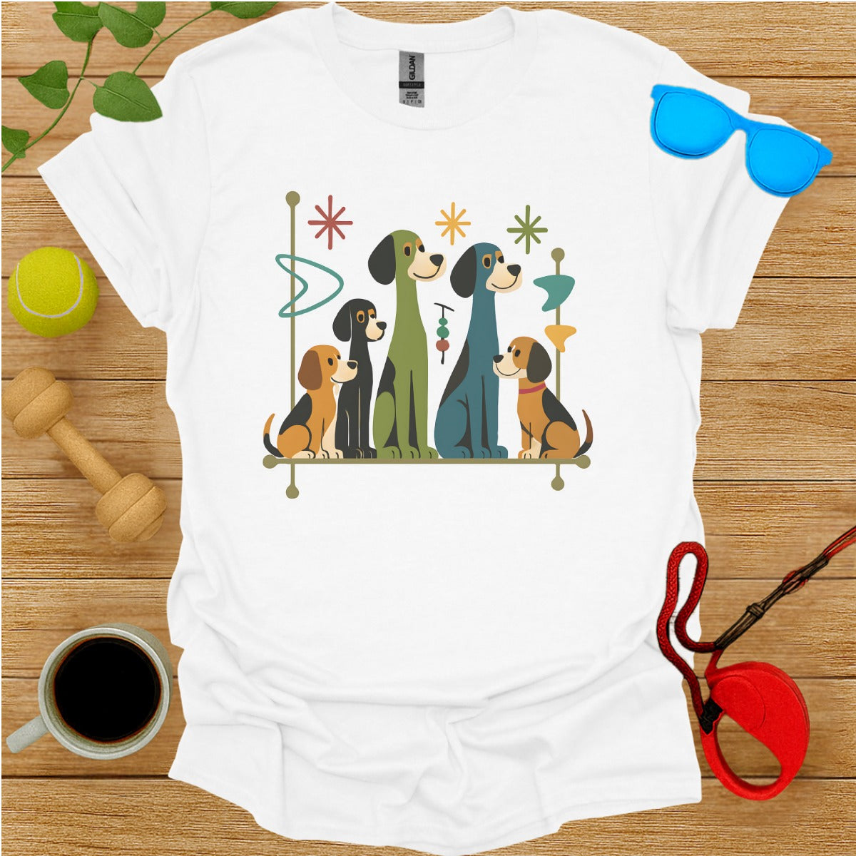 Retro Style Dog Illustration Graphic Tee