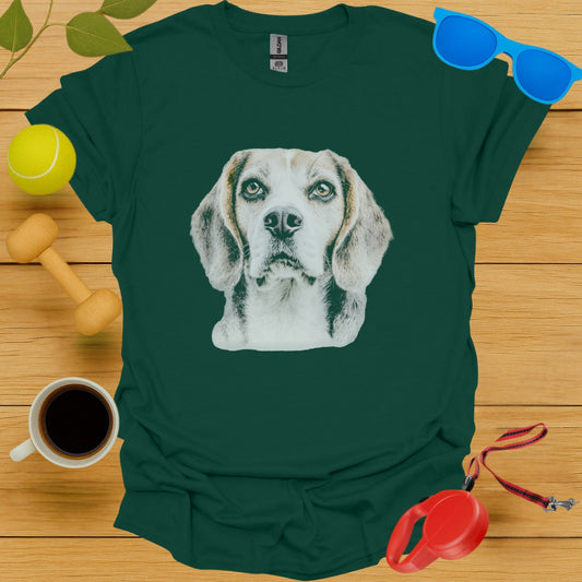 Realistic Beagle Design on Green T-shirt product type