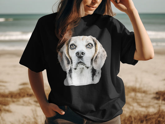 Beagle Face Print on Black Unisex Casual Wear product type