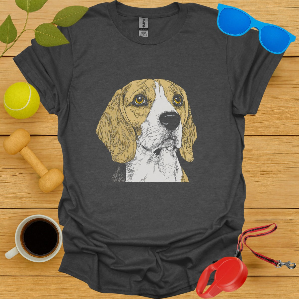 Beagle Dog Graphic Charcoal T-shirt product type