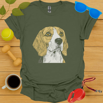Beagle Print Green T-shirt for Pet Lovers product type