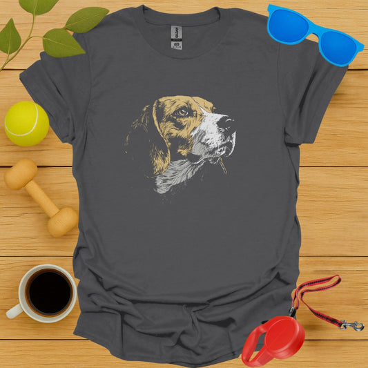 Beagle Portrait Gray T-shirt Fashionable Apparel Product
