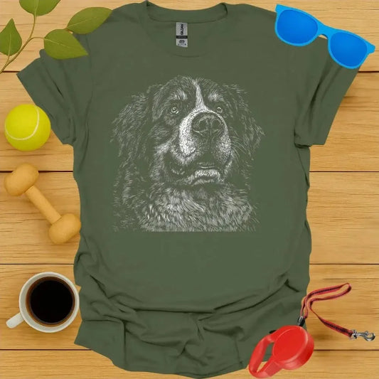 Bernese Mountain Dog Monochrome Portrait Tee