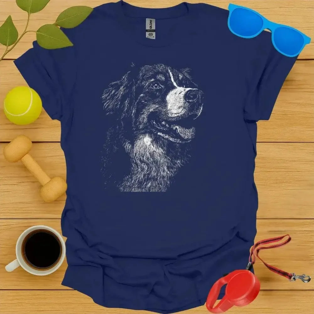 Bernese Mountain Dog Monochrome Portrait Tee