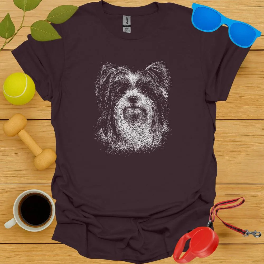 Biewer Terrier Sketch Portrait Tee