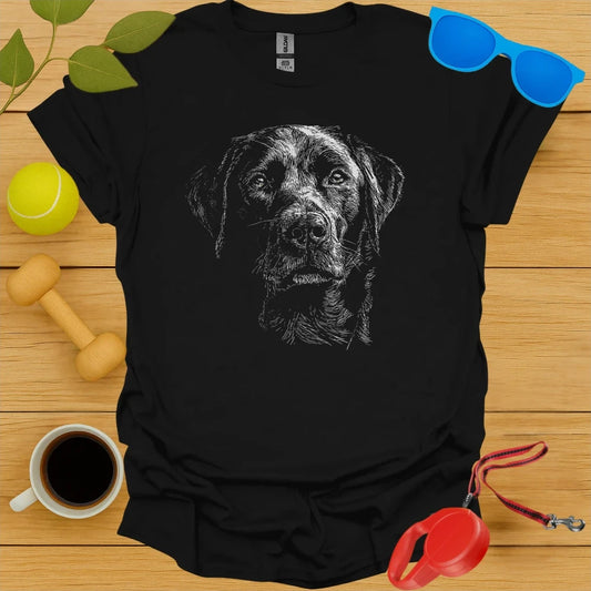 Black Lab Portrait T Shirt