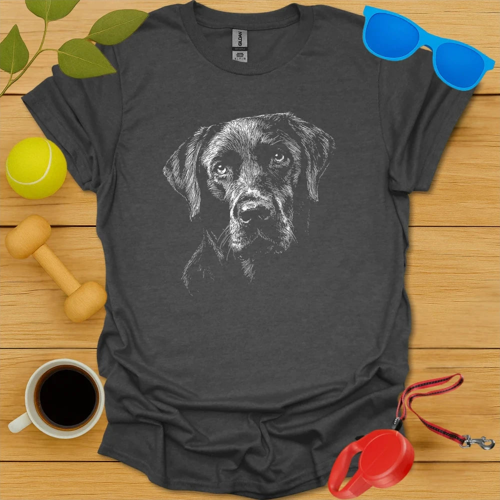 Black Lab Sketch Portrait Tee