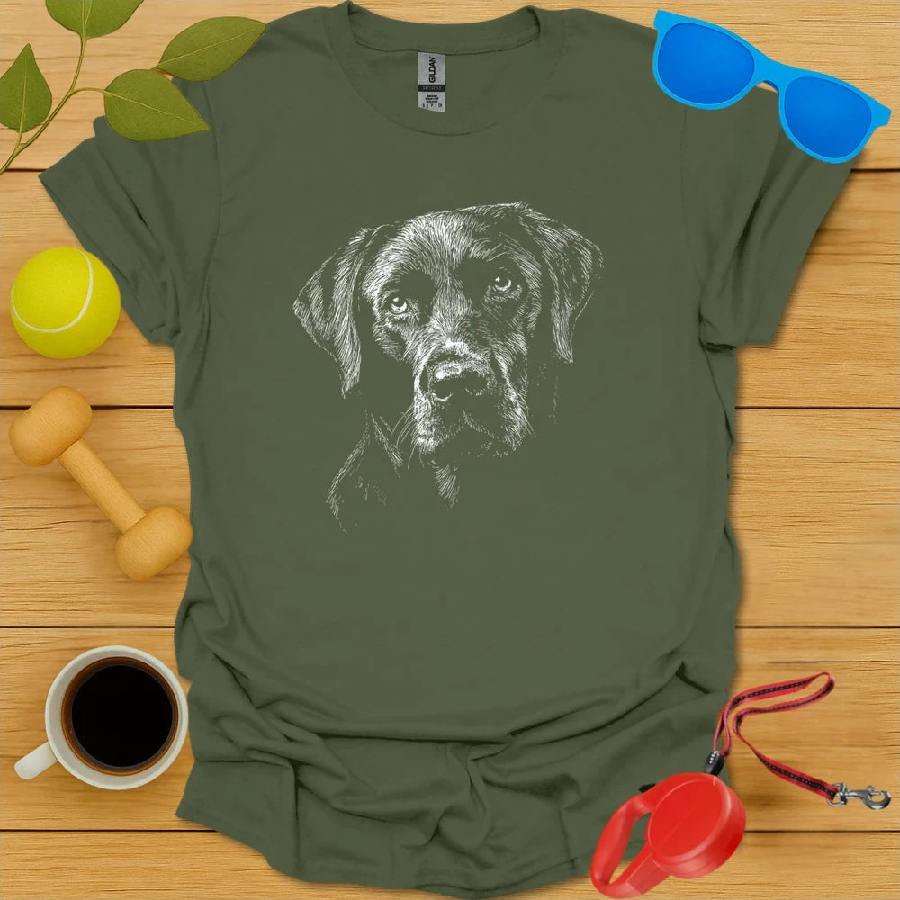 Black Lab Sketch Portrait Tee