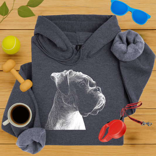 Boxer Portrait Hoodie-Critter Lane