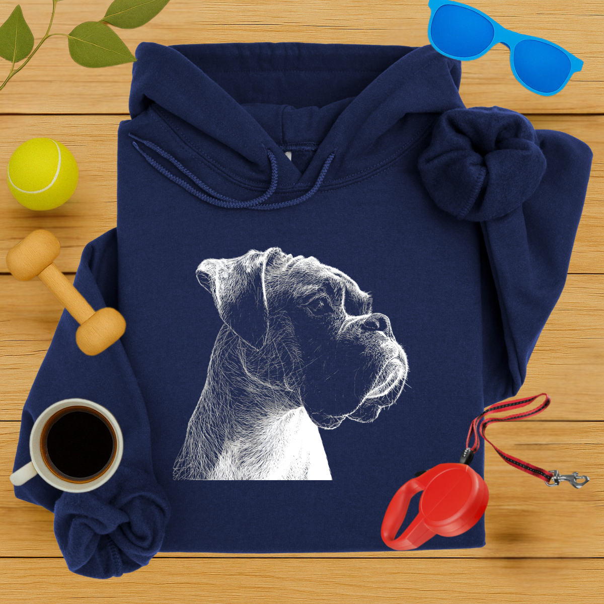 Boxer Portrait Hoodie-Critter Lane
