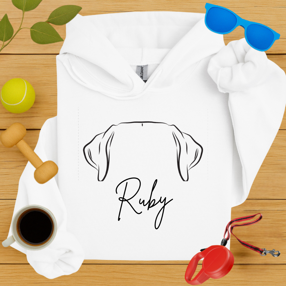 Personalized Dog Breed Ear & Name Hoodie-Critter Lane