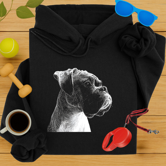 Boxer Portrait Hoodie-Critter Lane