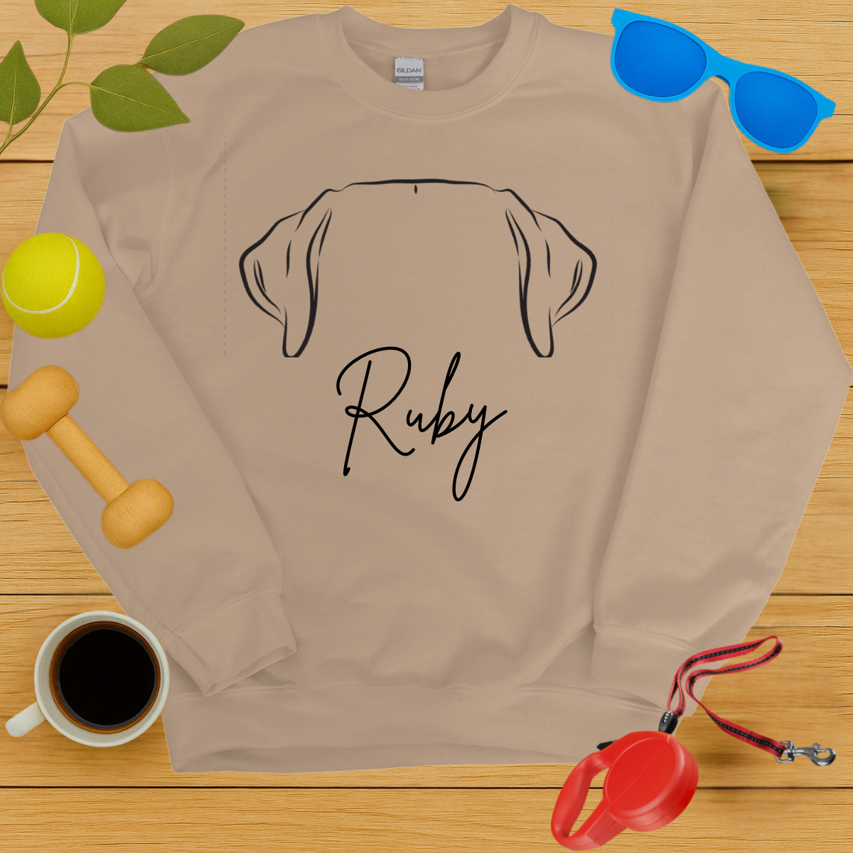 Personalized Dog Breed Ear & Name Sweatshirt-Critter Lane