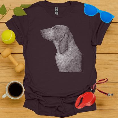 Detailed Dog Profile on Burgundy T-Shirt product