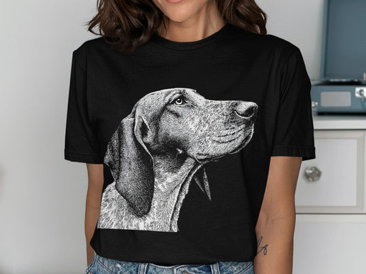 Detailed Dog Illustration Short Sleeve T-Shirt product type