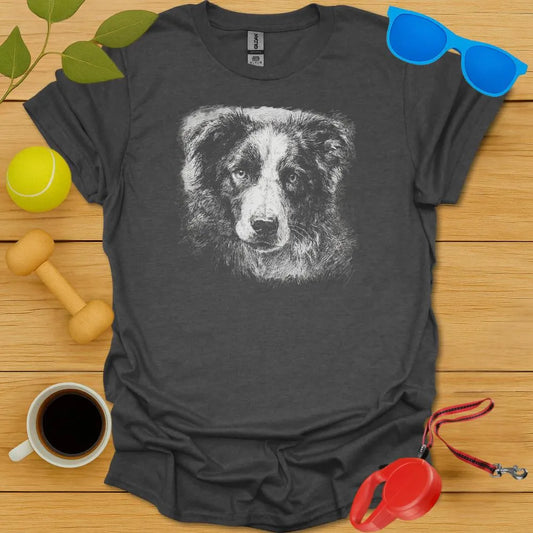 Border Collie Sketch Portrait Tee
