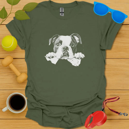 Boston English Bulldog Peaking Tee