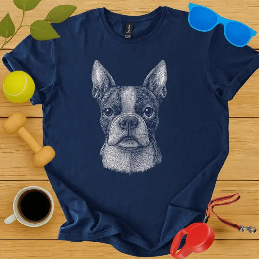 Boston Terrier Monochrome Portrait Tee