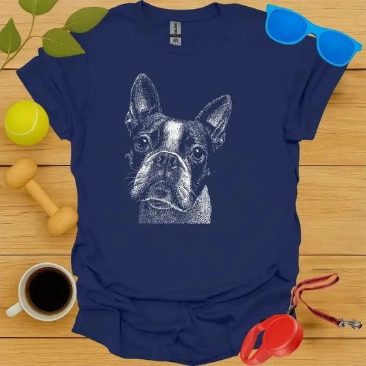 Boston Terrier Monochrome Portrait Tee