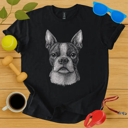 Boston Terrier Monochrome Portrait Tee