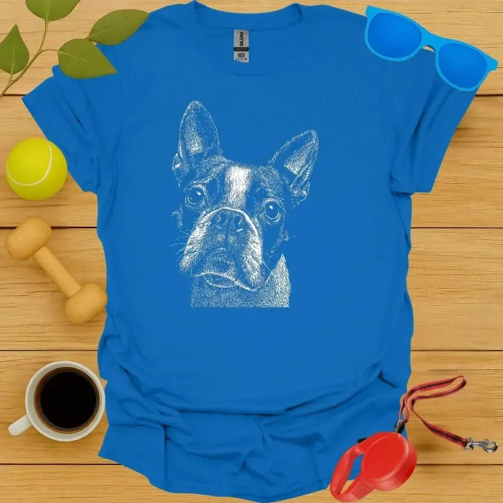 Boston Terrier Monochrome Portrait Tee