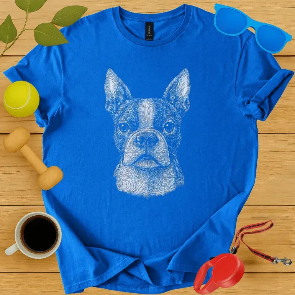 Boston Terrier Monochrome Portrait Tee