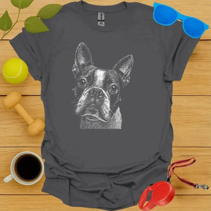 Boston Terrier Monochrome Portrait Tee