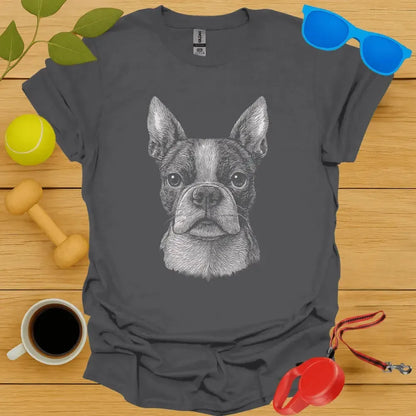 Boston Terrier Monochrome Portrait Tee