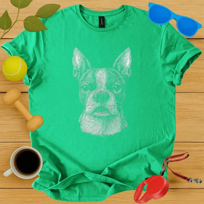 Boston Terrier Monochrome Portrait Tee