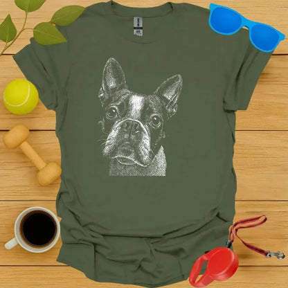 Boston Terrier Monochrome Portrait Tee
