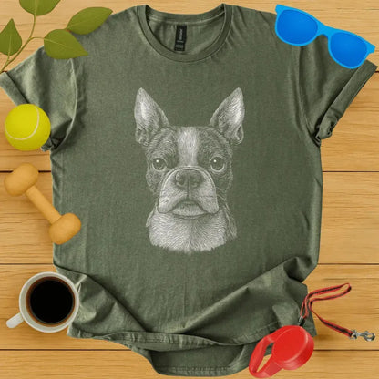 Boston Terrier Monochrome Portrait Tee