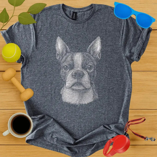 Boston Terrier Monochrome Portrait Tee