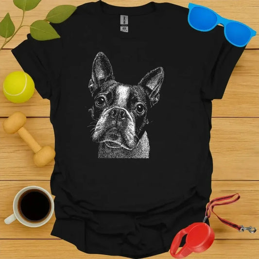 Boston Terrier Monochrome Portrait Tee
